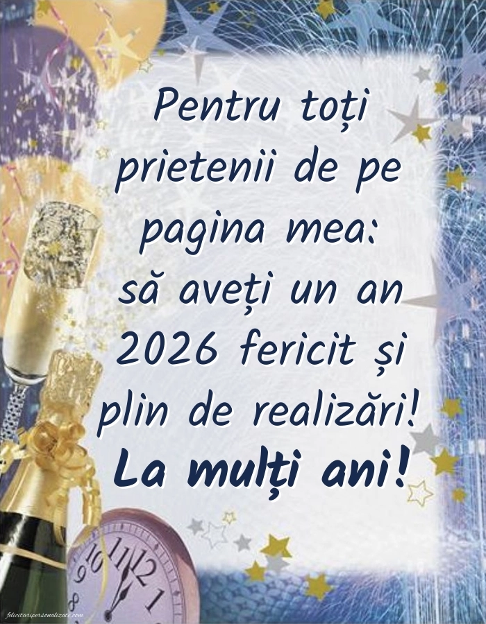 Poze de Anul Nou 2026 cu mesaje: Ceas de Anul Nou