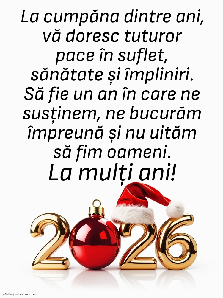 Felicitări de Anul Nou 2026 – Mesaje, imagini și urări: 2026