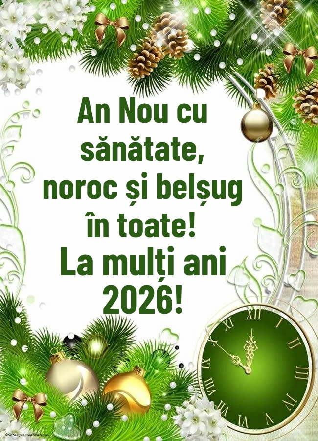 Cele mai frumoase felicitări de Anul Nou 2026: Ceas de Anul Nou