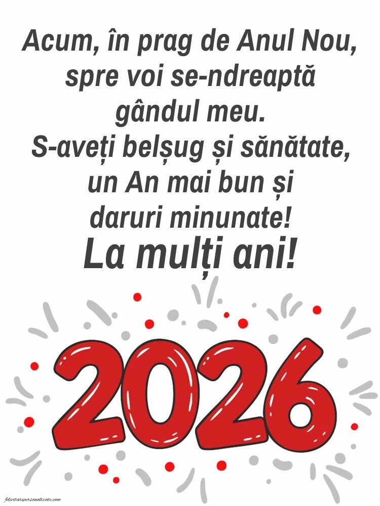 Felicitări și Imagini de Anul Nou 2026: 2026