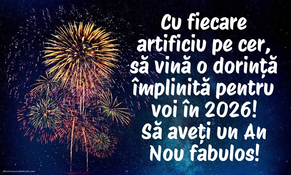Poze cu urări de Anul Nou 2026: Artificii