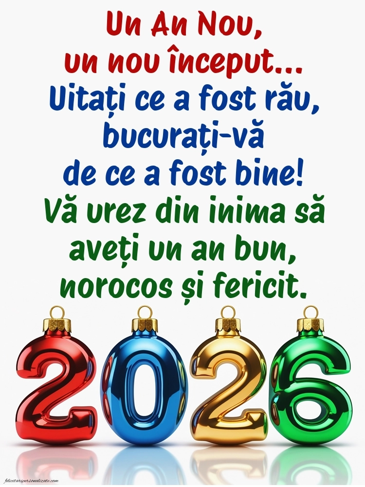 Felicitări de Anul Nou 2026 – Mesaje, imagini și urări: 2026