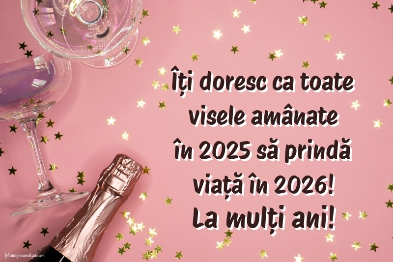 Poze cu urări de Anul Nou 2026: Șampanie și confetti