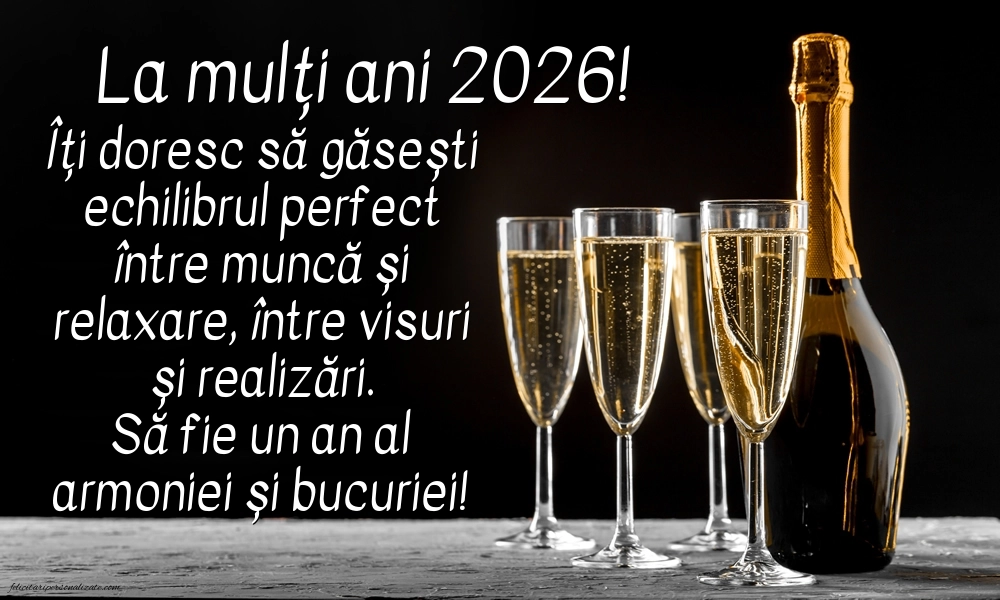 Imagini cu mesaje de Anul Nou 2026: Șampanie