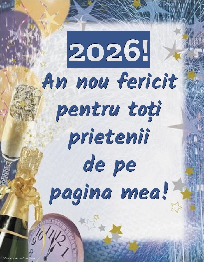 Poze de Anul Nou 2026 cu mesaje: Ceas de Anul Nou
