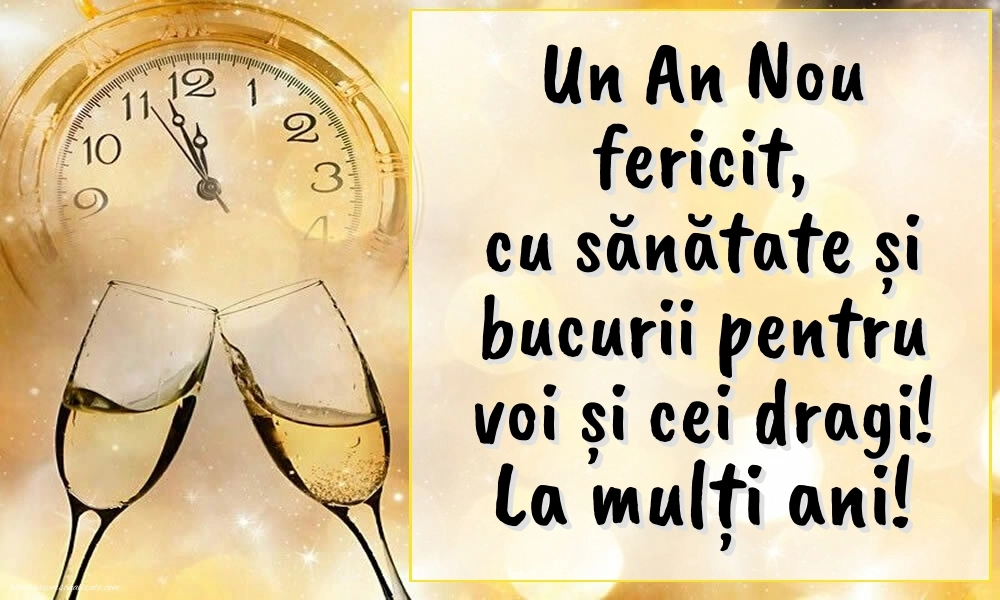 Urări de 2026 cu imagini: Ceas de Anul Nou
