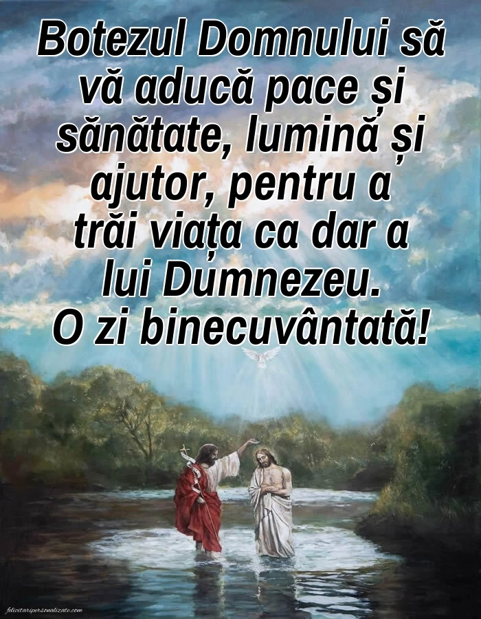 Imagini cu urări de Bobotează: Botezul Domnului