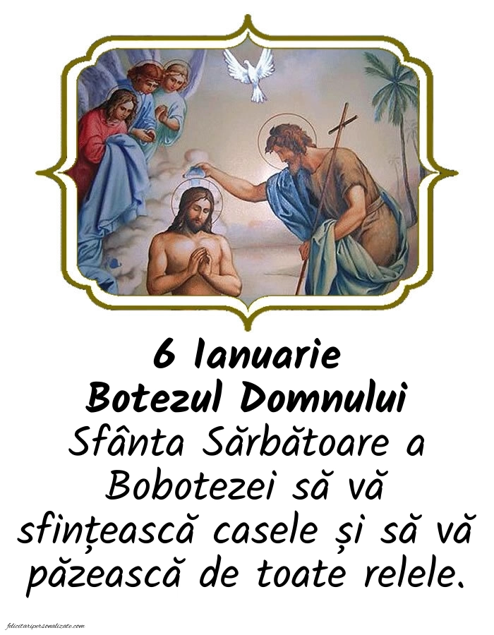 Imagini cu urări de Bobotează: Botezul Domnului