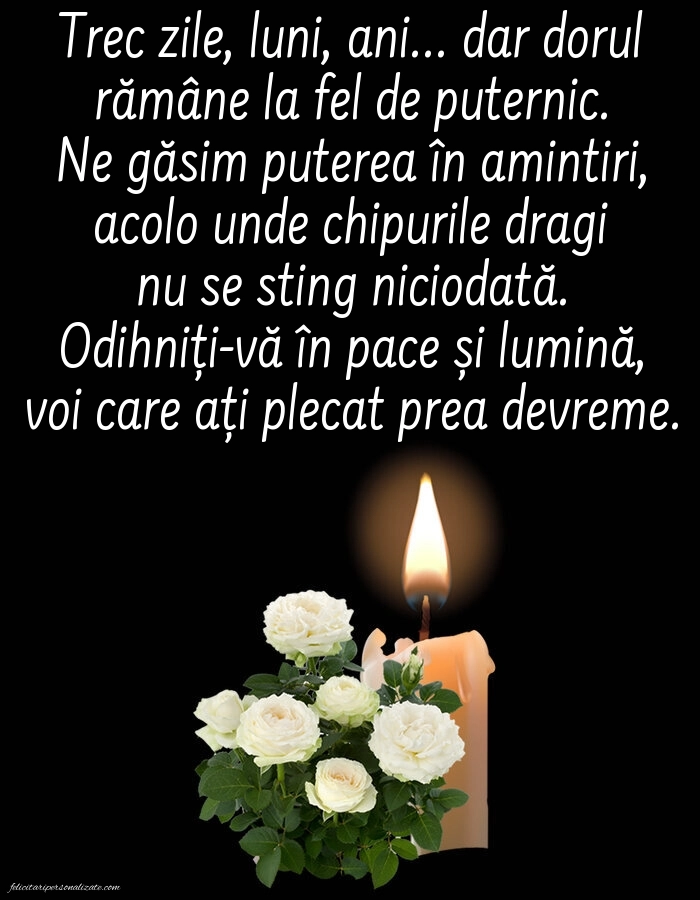 Poze de comemorare cu mesaje în memoria celor plecați dintre noi: Lumânari (Comemorare)