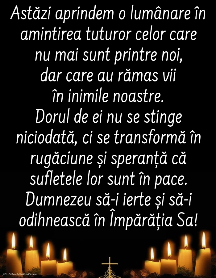 Poze de comemorare cu mesaje în memoria celor plecați dintre noi: Lumânari (Comemorare)