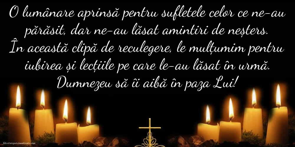 Imagini cu mesaje pentru toți cei plecați dintre noi: Lumânari (Comemorare)