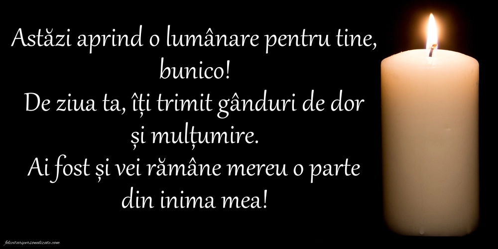 Imagini de La Mulți Ani pentru Bunica din Cer: Lumânari (Comemorare)