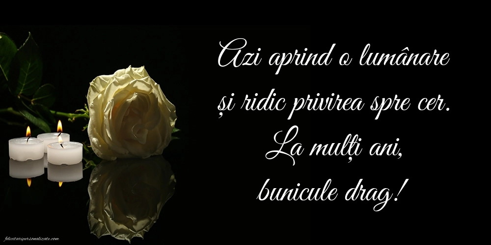 Imagini de La Mulți Ani pentru Bunic din Cer: Lumânari (Comemorare)