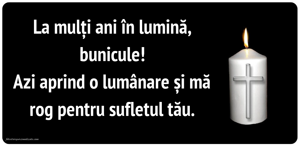 Imagini de La Mulți Ani pentru Bunic din Cer: Lumânari (Comemorare)
