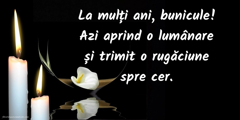 Imagini de La Mulți Ani pentru Bunic din Cer: Lumânari (Comemorare)