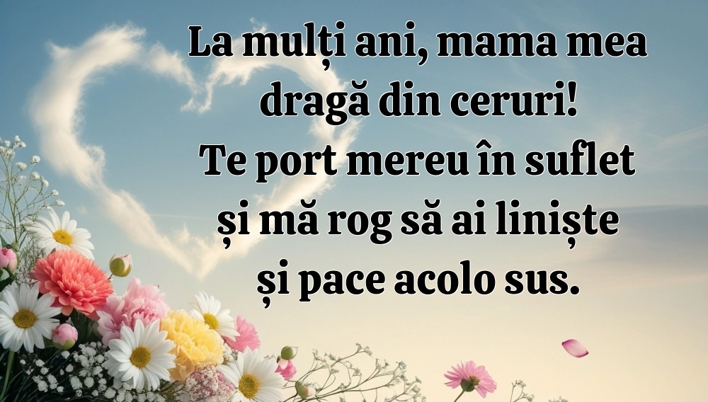 Imagini de La Mulți Ani pentru Mama din Cer: La mulți ani (Comemorare)