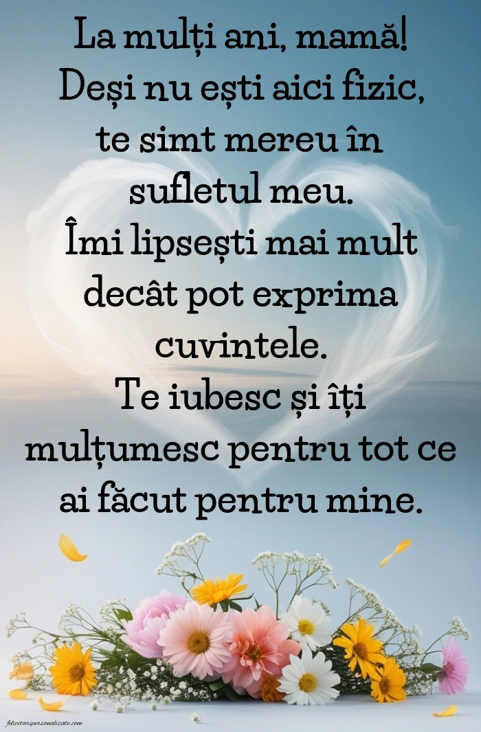 Imagini de La mulți ani pentru mama decedată: La mulți ani (Comemorare)