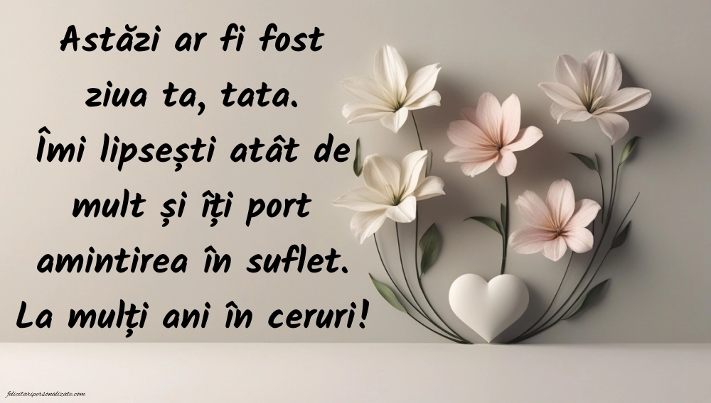 Imagini de La Mulți Ani pentru Tata din Cer: La mulți ani (Comemorare)