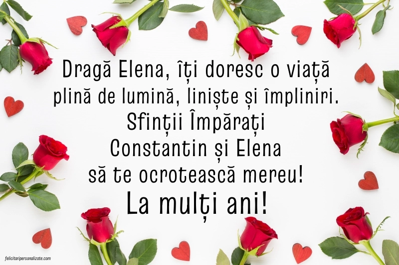 Imagini cu urări de Sfinții Constantin și Elena: Trandafiri