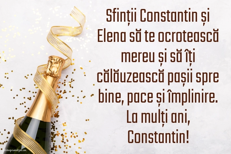 Felicitări de Sfinții Constantin și Elena (21 Mai): Șampanie