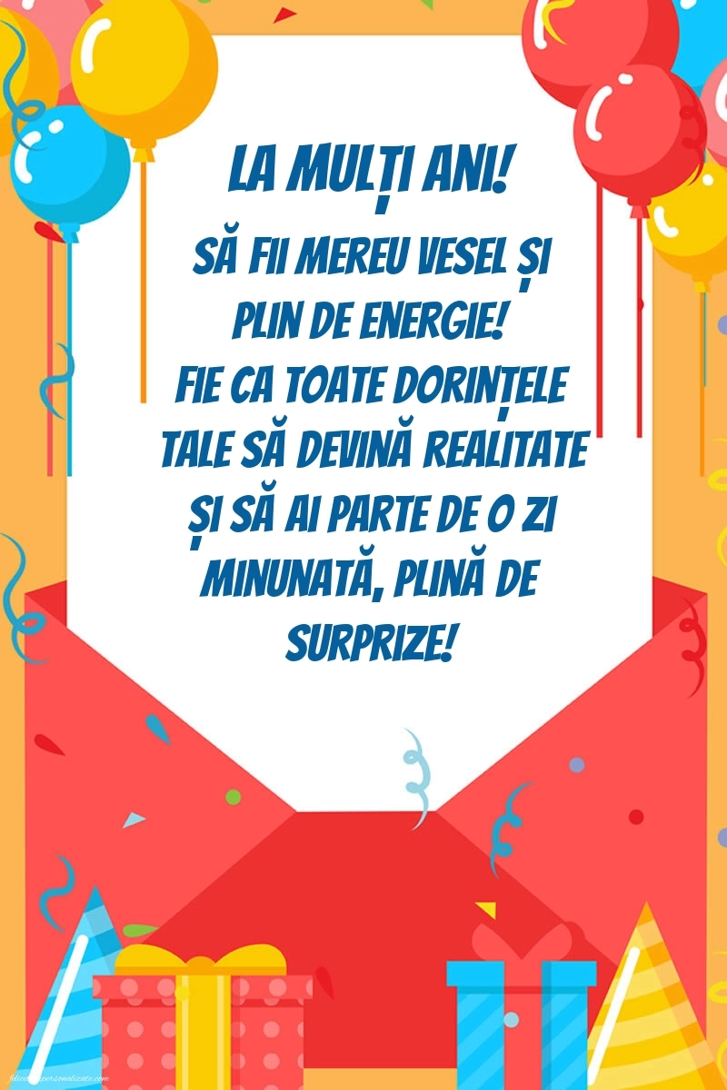 Felicitări și Imagini de Ziua de Naștere pentru Copii: Baloane și Cadouri