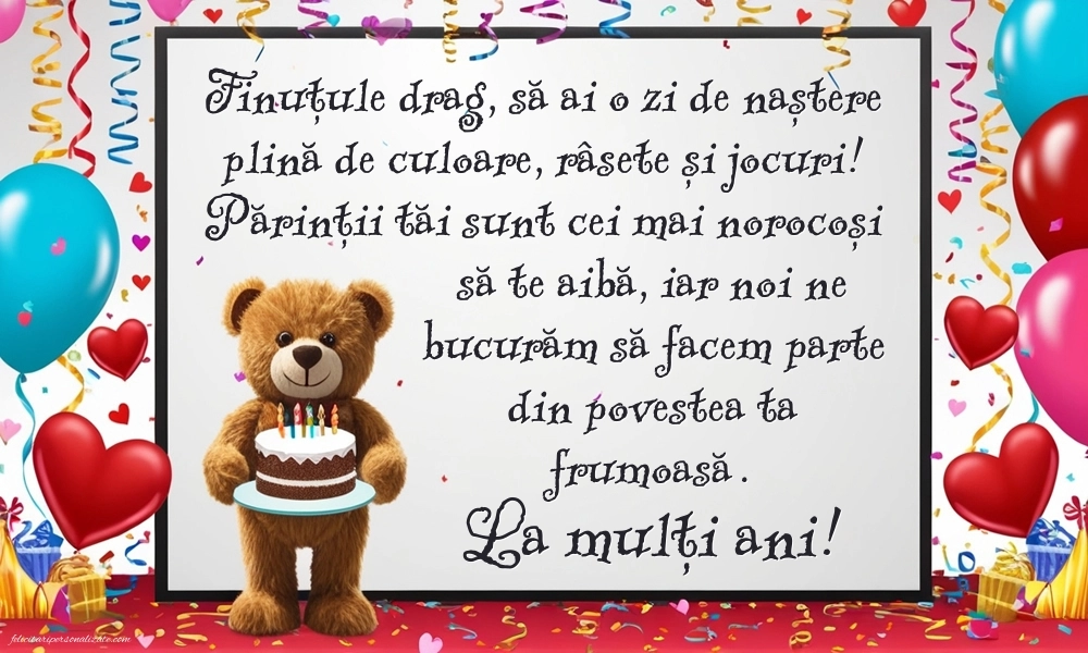 Imagini La Mulți Ani Finuțul meu: Ursuleț și tort