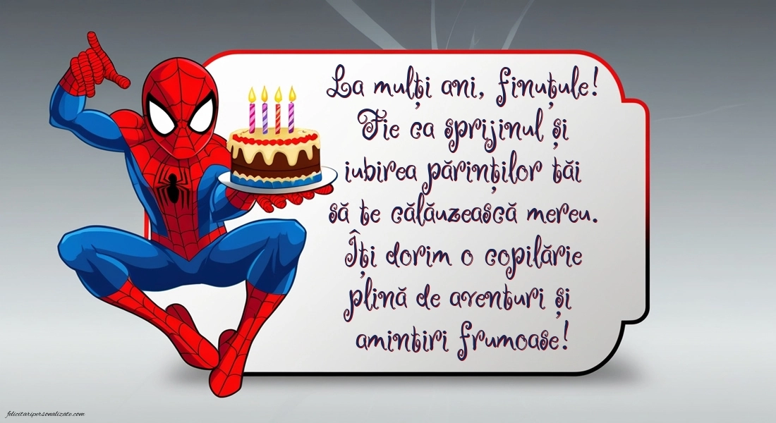 Imagini de Ziua de Naștere pentru Finuț: Spiderman