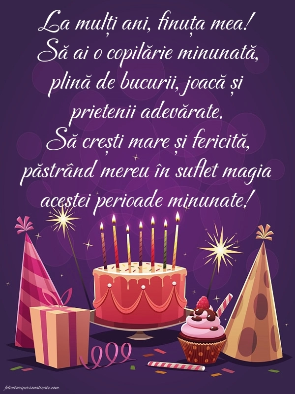 Felicitări frumoase de Ziua de Naștere pentru Finuță: Tort