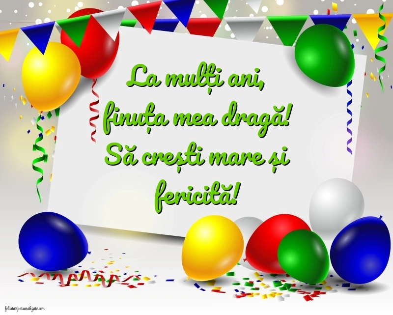 Felicitări frumoase de Ziua de Naștere pentru Finuță: Baloane