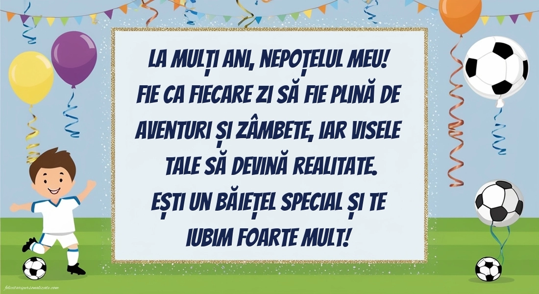 Imagini de Ziua de Naștere pentru Nepoțel: Fotbal
