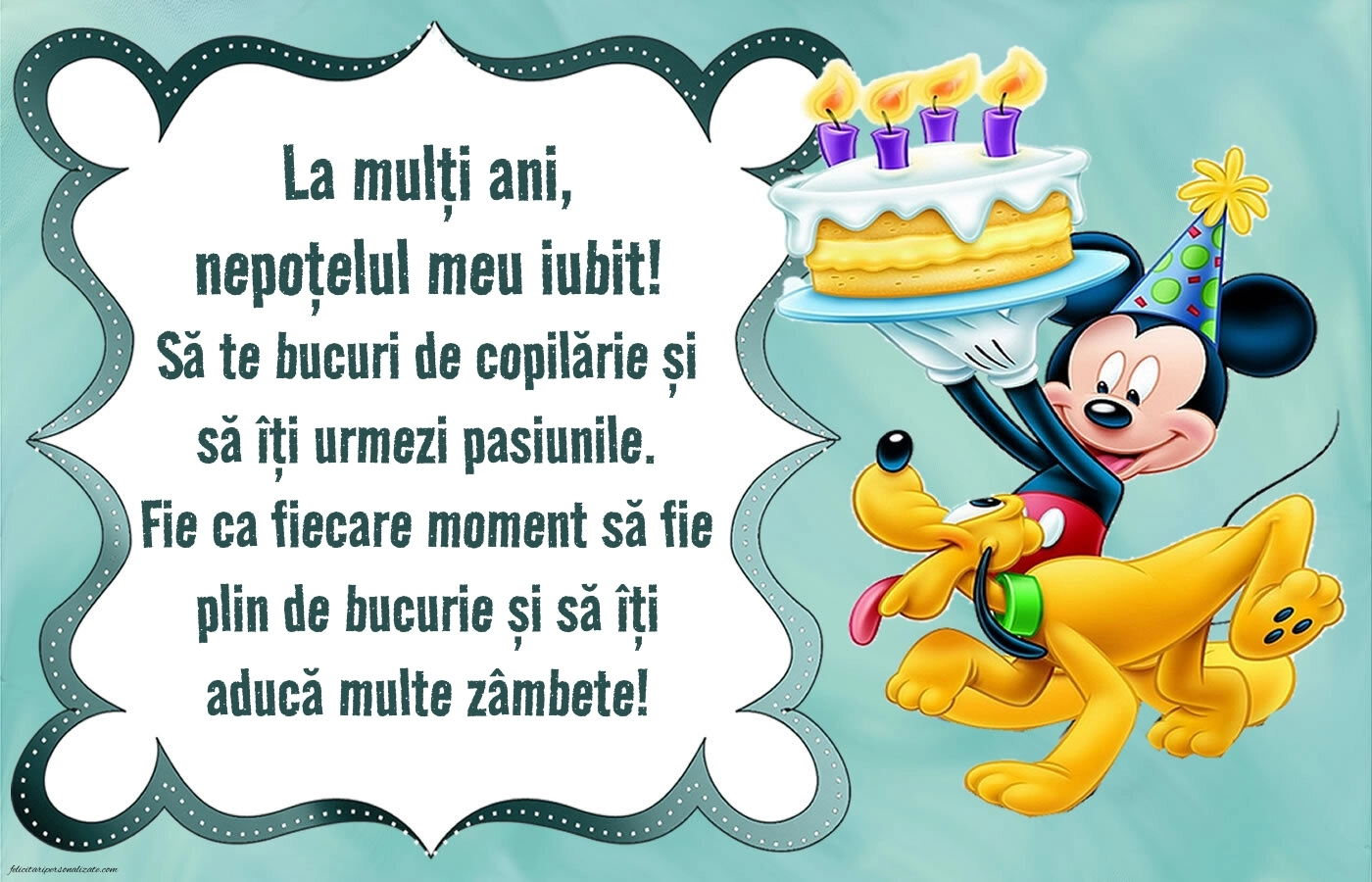 Imagini de La Mulți Ani pentru Nepoțelul meu: Mickey Mouse