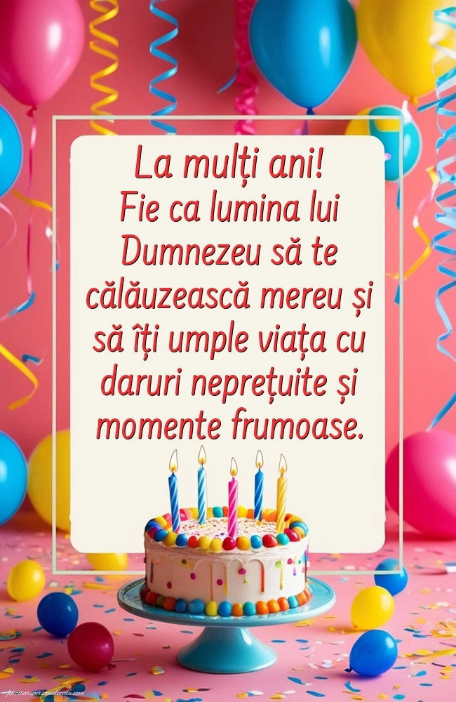Felicitări frumoase de Ziua de Naștere pentru Nepoțică: Baloane și Tort