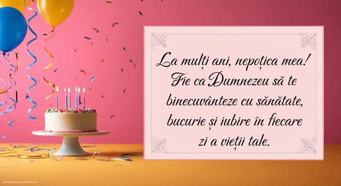 Imagini La Mulți Ani Nepoțica mea: Baloane și Tort