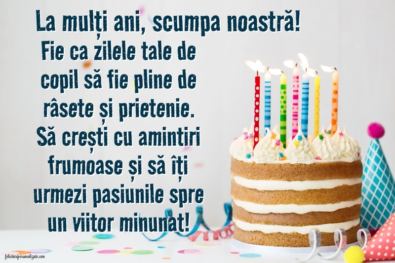 Felicitări frumoase de Ziua de Naștere pentru Nepoțică: Tort