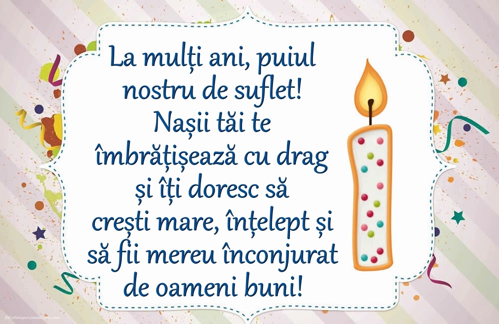 Imagini cu felicitări de LA MULȚI ANI pentru Finuțul tău de 1 an: Lumânări