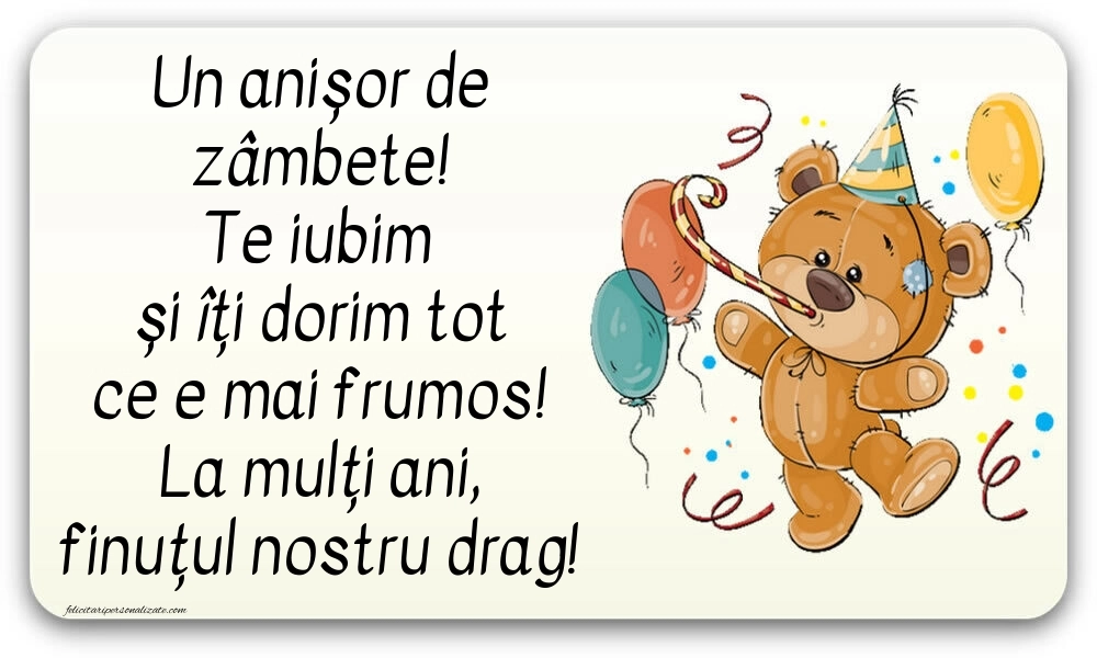 Imagini cu felicitări de LA MULȚI ANI pentru Finuțul tău de 1 an: Baloane