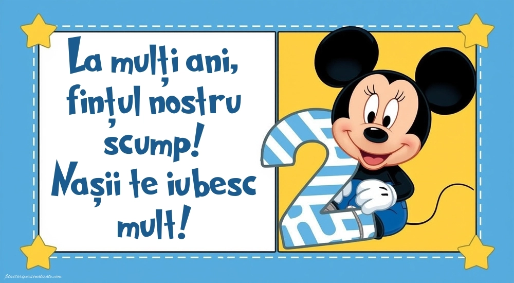 Imagini cu felicitări de LA MULȚI ANI pentru Finuțul tău de 2 ani: Mickey Mouse