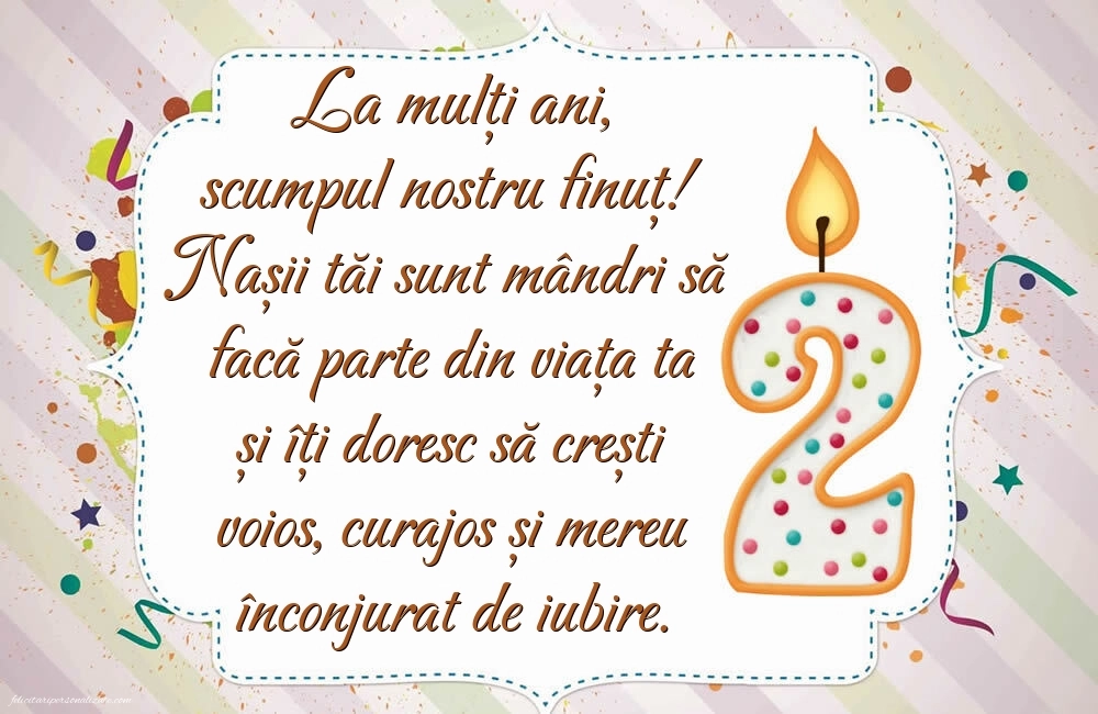 Imagini cu felicitări de LA MULȚI ANI pentru Finuțul tău de 2 ani: Lumânări