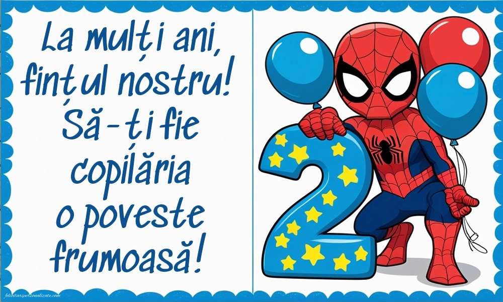 Imagini cu felicitări de LA MULȚI ANI pentru Finuțul tău de 2 ani: Spiderman