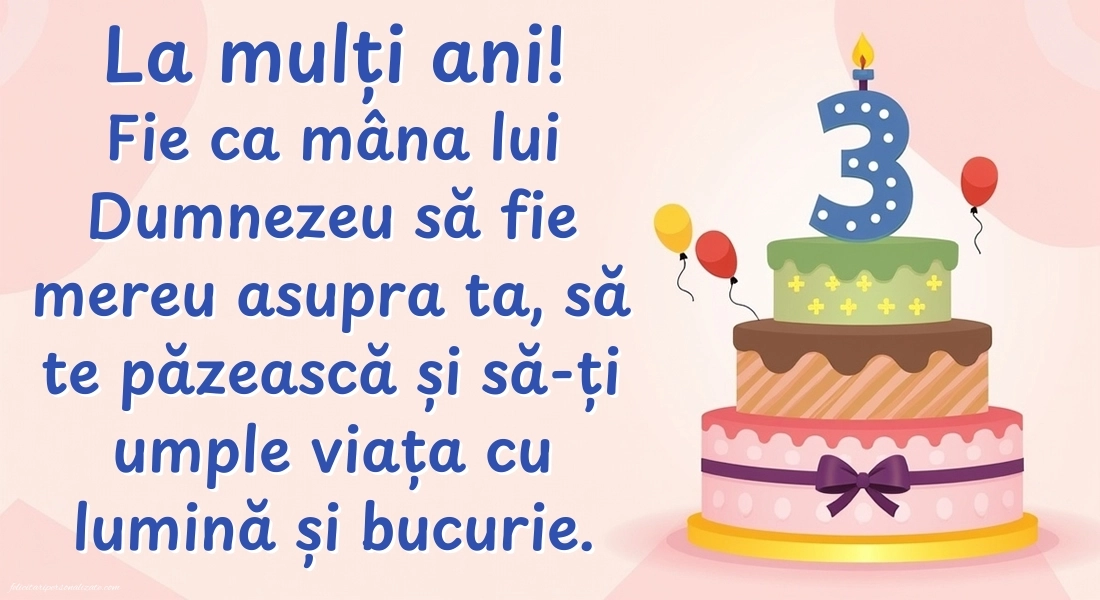 Imagini cu felicitări de LA MULȚI ANI pentru Finuțul tău de 3 ani: Tort