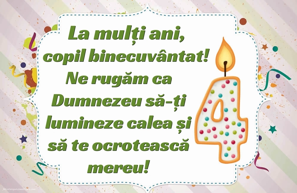 Imagini cu felicitări de LA MULȚI ANI pentru Finuțul tău de 4 ani: Lumânări