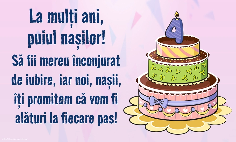 Imagini cu felicitări de LA MULȚI ANI pentru Finuțul tău de 4 ani: Tort