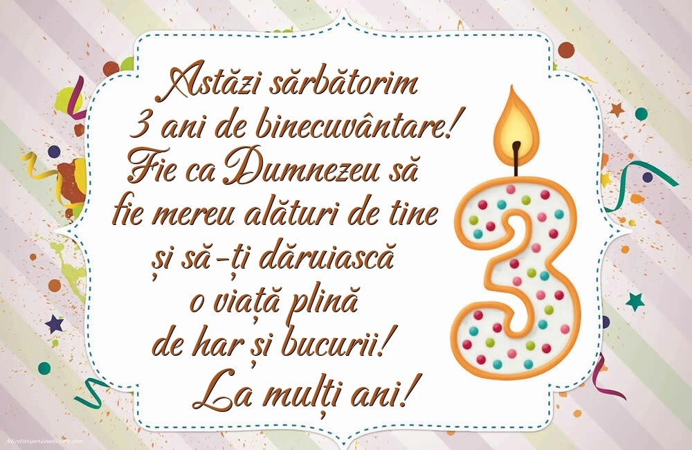 Imagini cu felicitări de LA MULȚI ANI pentru Finuța ta de 3 ani: Lumânări