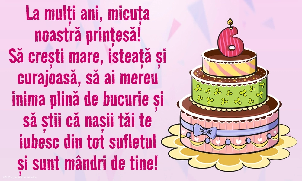 Imagini cu felicitări de LA MULȚI ANI pentru Finuța ta de 6 ani: Tort