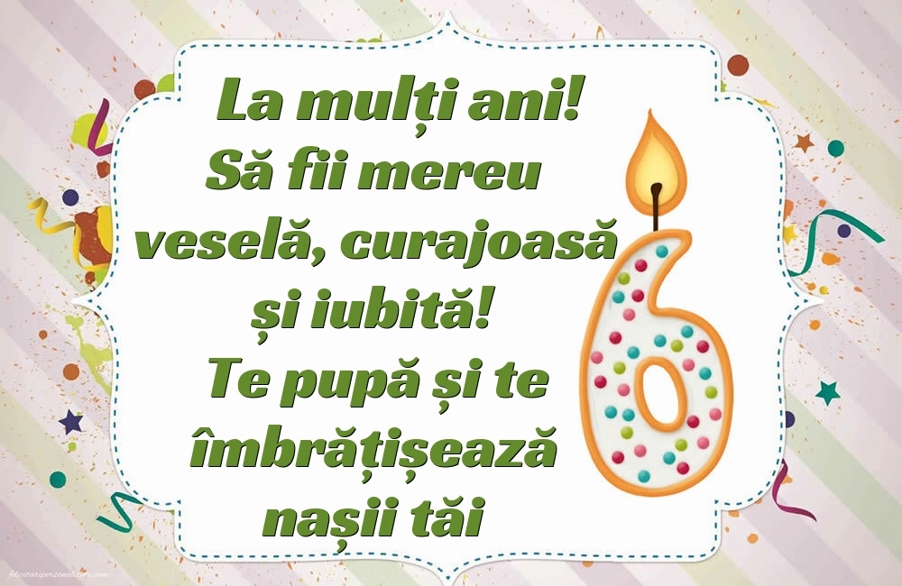 Imagini cu felicitări de LA MULȚI ANI pentru Finuța ta de 6 ani: Lumânări