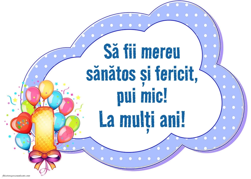 Imagini cu felicitări de LA MULȚI ANI pentru nepoțel de 1 an: Baloane
