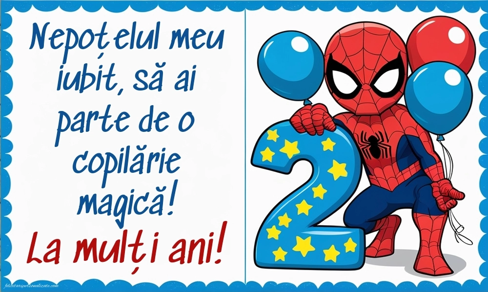 Imagini cu felicitări de LA MULȚI ANI pentru nepoțel de 2 ani: Spiderman