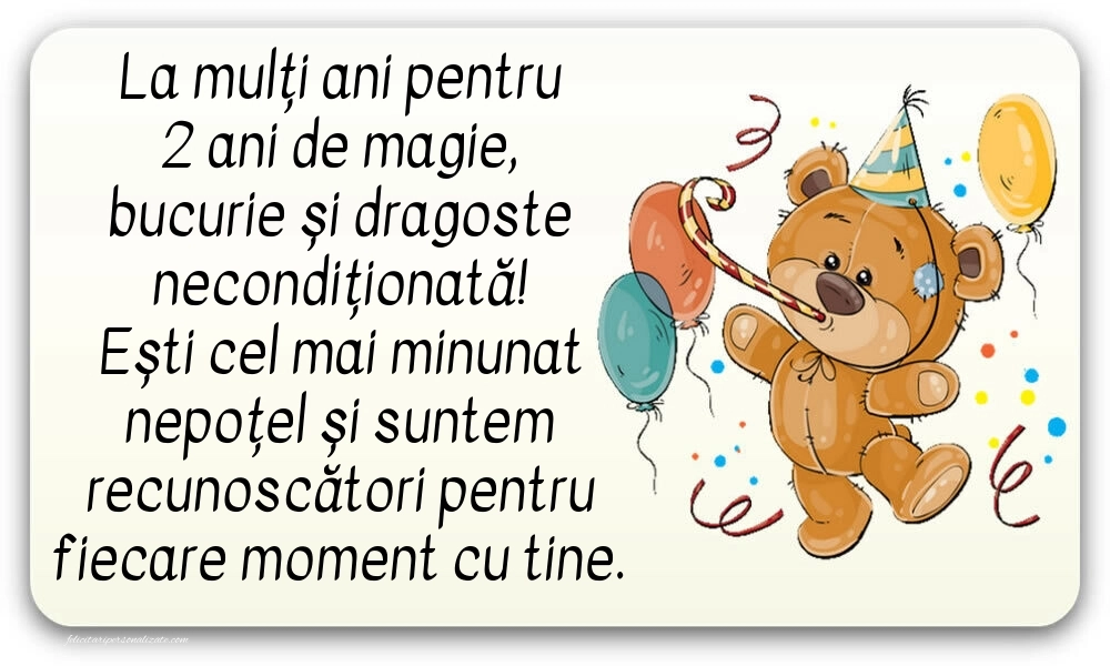 Imagini cu felicitări de LA MULȚI ANI pentru nepoțel de 2 ani: Baloane