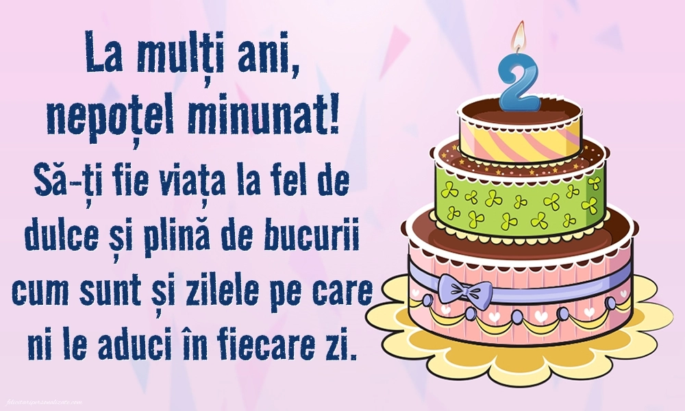 Imagini cu felicitări de LA MULȚI ANI pentru nepoțel de 2 ani: Tort