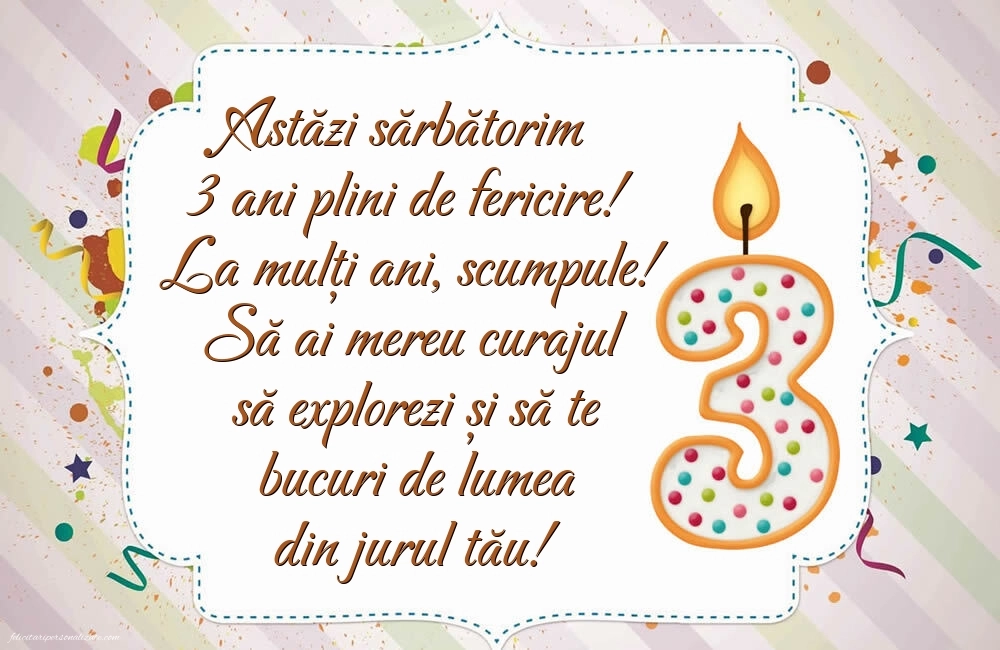 Imagini cu felicitări de LA MULȚI ANI pentru nepoțel de 3 ani: Lumânări